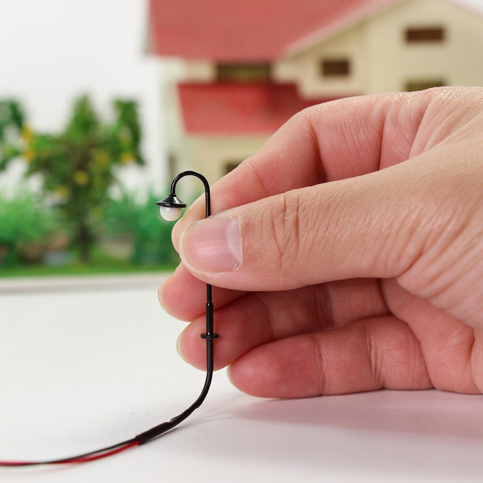 10x Model Railway Led Lamppost Lamps Wall Lights 1:50 O Scale 3V Warm White | Australia - Foto 8