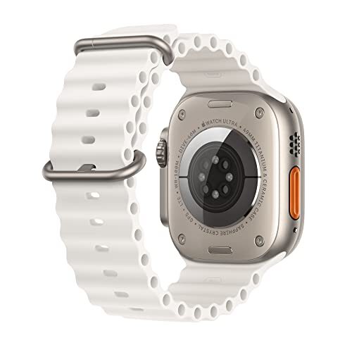 Apple Watch Ultra (GPS+Cell) Boîtier en titane 49 mm - Bracelet océan blanc - MNH83LL/A - Photo 2 sur 8