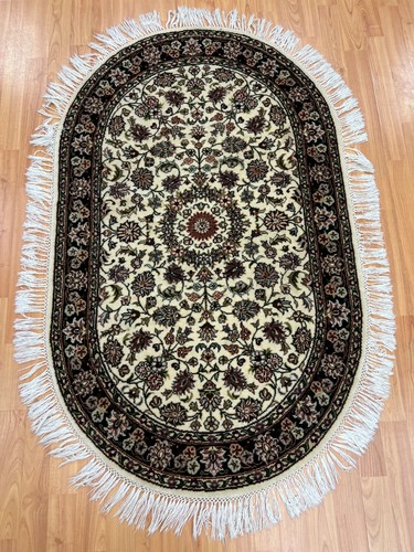 2 7 X 4 2 New Oval Indian Tab Riz Oriental Rug Hand Made 100 Wool Ebay