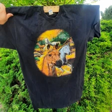VTG Horse Shirt OSFA  MADE IN USA Cotton T-Shirt Creative Apparel Concepts