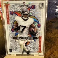 Five Card Stacked Deck Bijan Robinson White Joker Lasers Rookie1/1