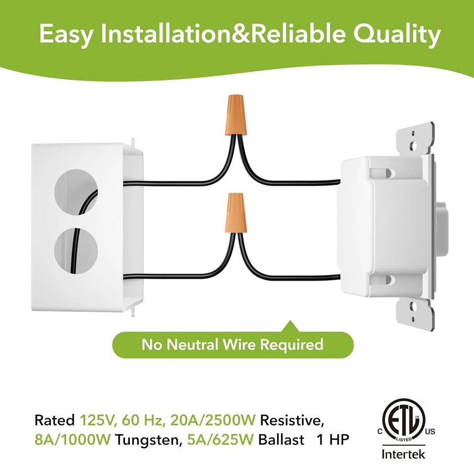 BN-LINK Mechanical Countdown Timer Switch for Lights, Bathroom Fan Timer Switch - Image 3 of 4