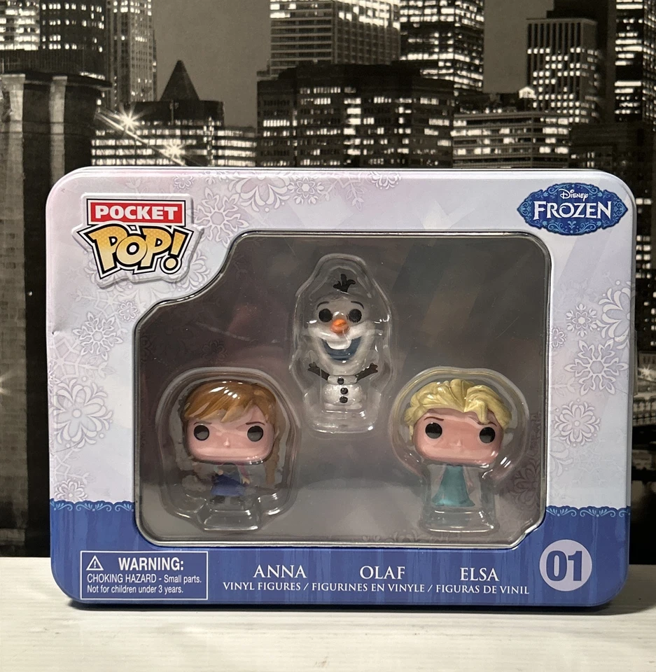 Funko Disney Frozen Pocket Pop! Mini Vinyl Figure Tin (3-Pack) Anna Olaf Elsa 01 - Image 2 of 4