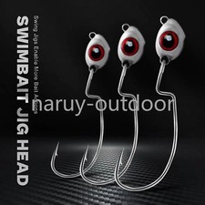 20PCS Swing Jig Heads Fishing Hook Swimbait Ned Rig Hooks Weedless Bass Crappie