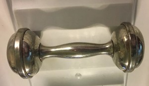 web pewter baby rattle