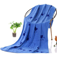 Dog microfiber quick dry bath towel blue / pet towel