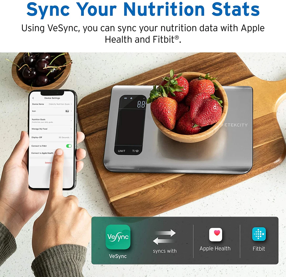 App-Connected Kitchen Scales : Smart Nutrition Food Scale