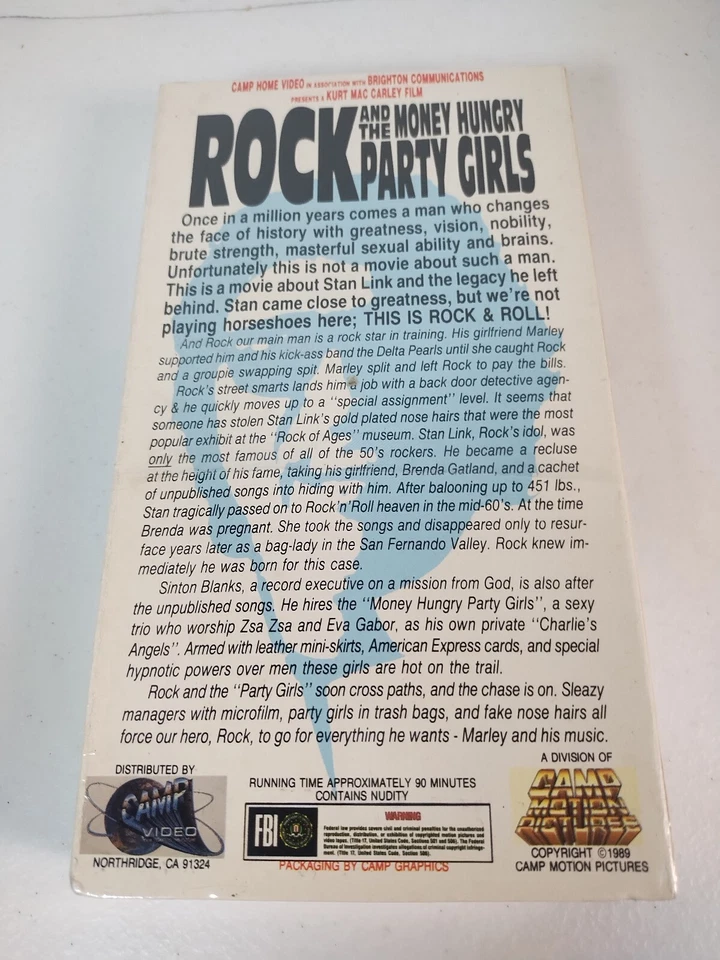 Rock And The Money Hungry Party Girls VHS - Camp Video - New/ Sealed RARE!!! Vtg - Image 3 of 4