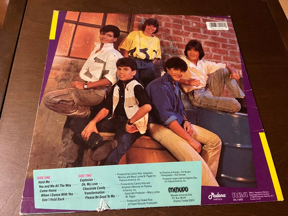 Menudo~S/T~POSTER~INNER SLEEVE~Ricky Martin~80s Latin Teen Idol Synth Pop Dance - Image 2 of 4