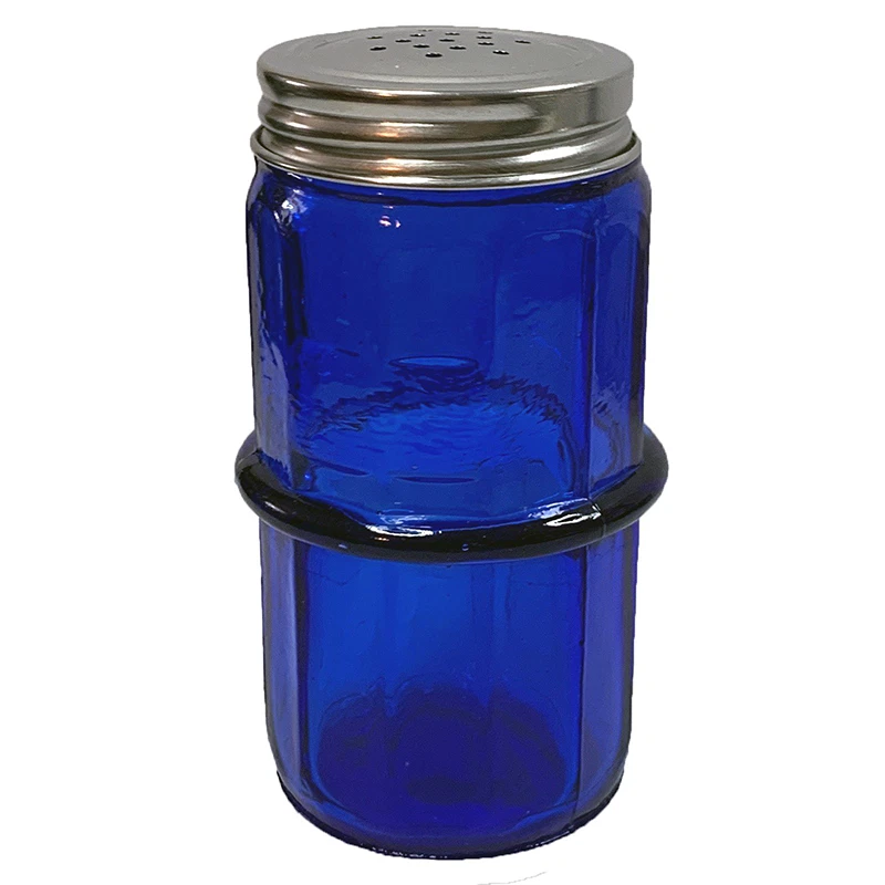 Clear Green or Blue COLONIAL Style Glass Spice Jar with Lid - Hoosier, Sellers  - Image 2 of 4