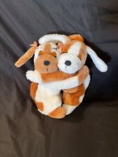 Vintage R. Dakin Hugging Puppy Dogs Tan White Plush Korea 1976 Nature Babies