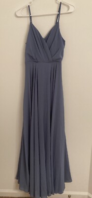 Lulus Dress Medium slate blue All About Love maxi bridesmaid Style 747262 lined