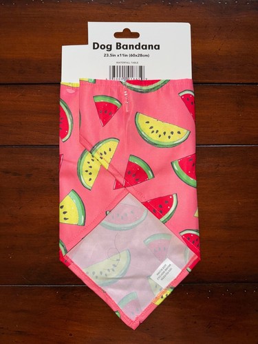 Watermelon Dog Bandana L 23.5" X 11" Coral Tie On Summer - Picture 2 of 2