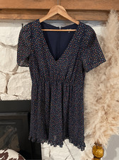 Madewell flutter sleeve ruffle hem dress in sugar dot size 00
