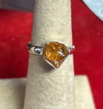 Sterling silver ring size 8 Citrine Raw