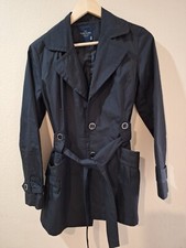 Faded Glory Ladies Black Trench Coat Size S