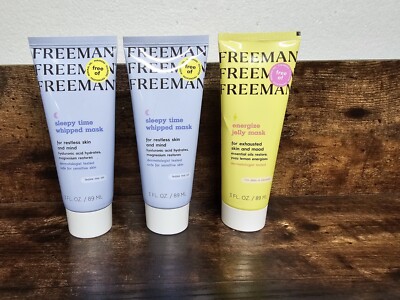 2 Freeman Sleepy Time Whipped Facial Mask Restless Skin  1 Energize Jelly Mask
