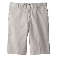 Dickies Boys Silver Shorts 54362-SIL Flat Front School Uniform Sizes 4 to 10