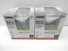 SATCO 15W LED PAR38/FL Indoor/Outdoor Soft White Dimmable 3000K 2pk bundle