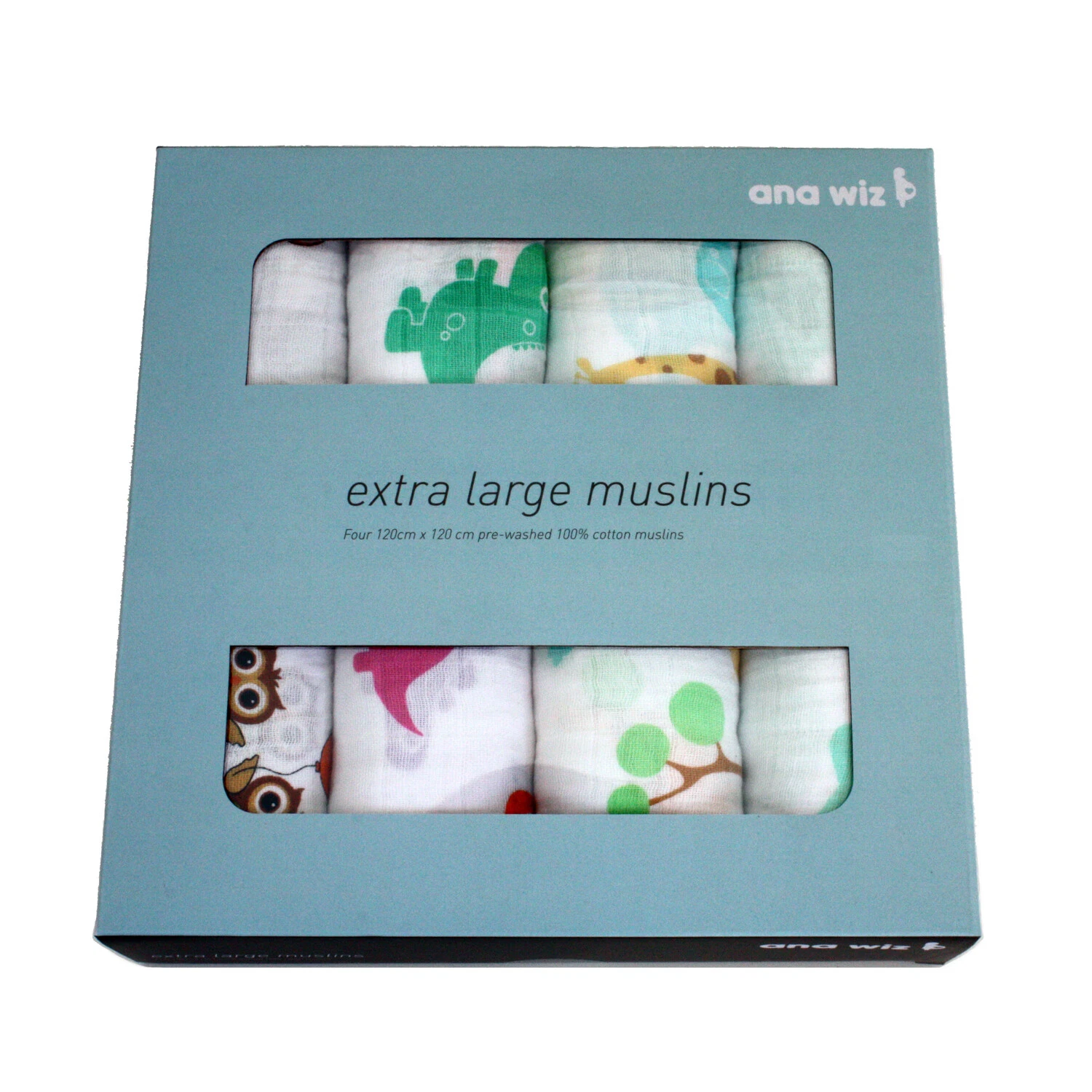 Extra Large Super Soft Muslins - Animal Designs - Gift Boxed 4-Pack - Original
Opens in a new window