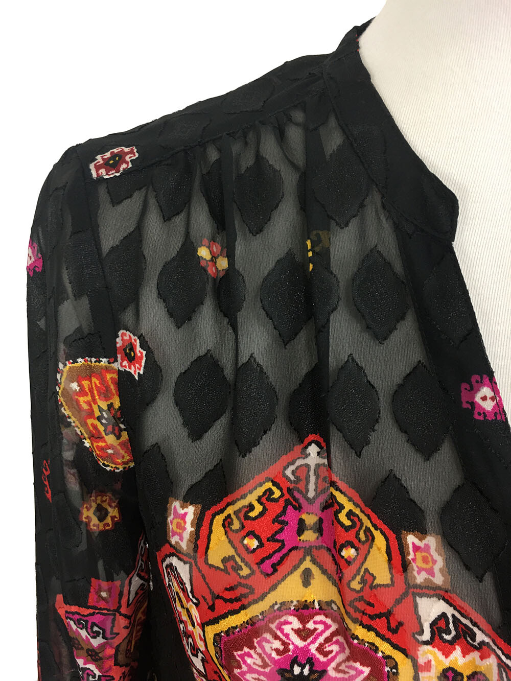 Ruby Rd Womens Button Front Blouse Aztec Print Sh… - image 3