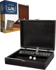 WE Games Shut The Box 12 Tiles Dice Tabletop Family Night Wooden Travel Drinking