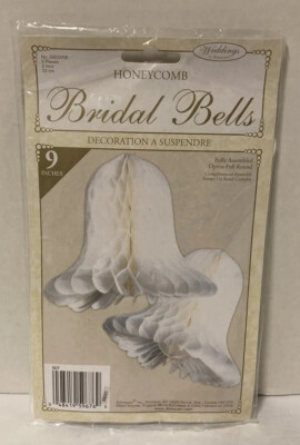 Amscan Tissue Paper Honeycomb Bridal Bells 9'' White Wedding Reception New