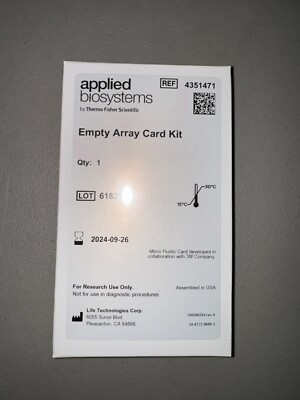 Applied Biosystems Thermo Fisher Empty Array Card Kit 4351471 2024-09 ...
