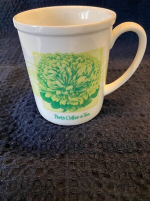 Vintage Peet s Coffee/Tea Double Sided Floral Porcelain Mug