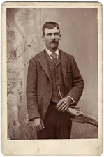 Cabinet Photo of Young Man, Named Late 1800s-early 1900s Good Condition as shown
