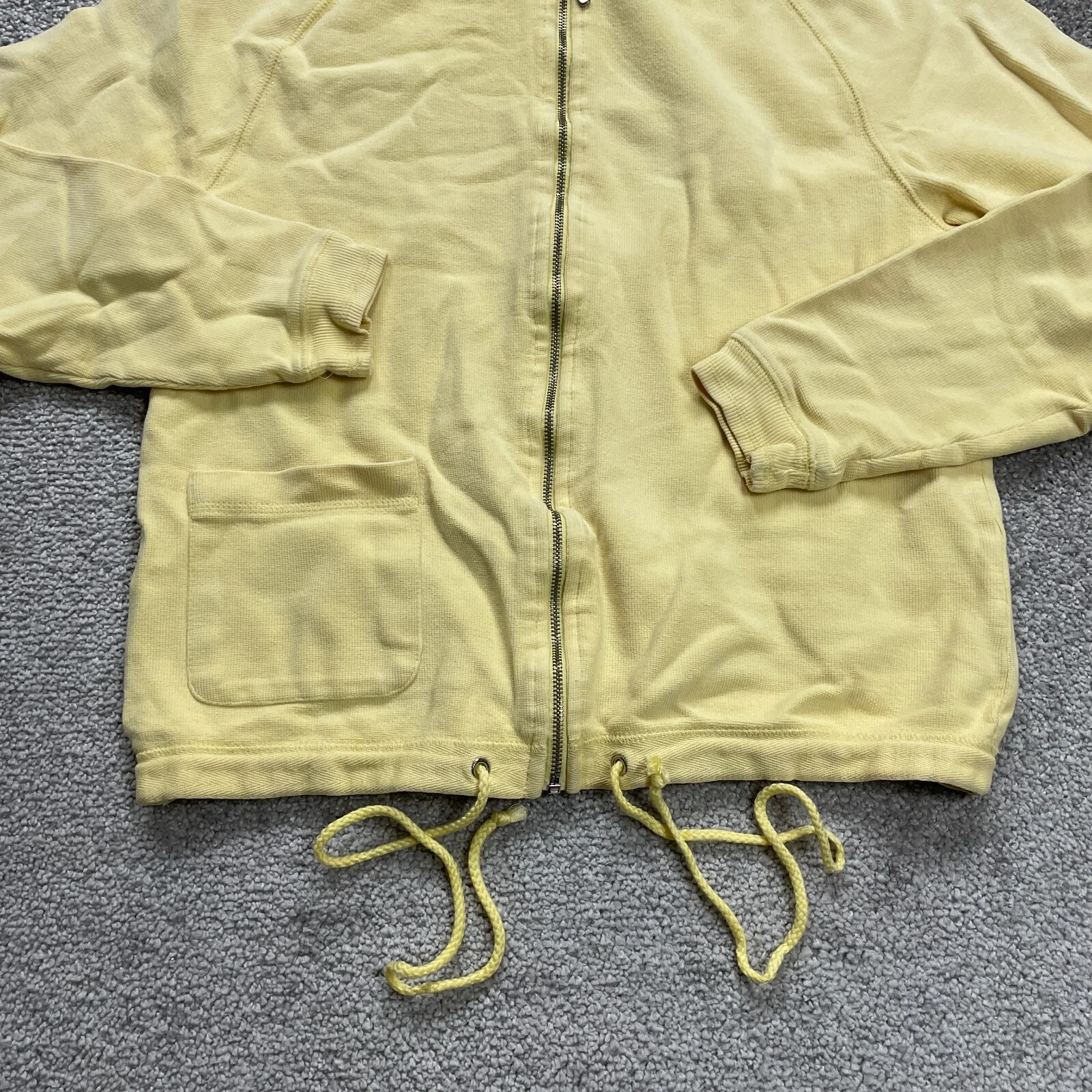 VETEMENTS Giacca Izod Elasticizzata Full Zip Felpa Donna XS Giallo Raglan Cotone Casual Outdoor