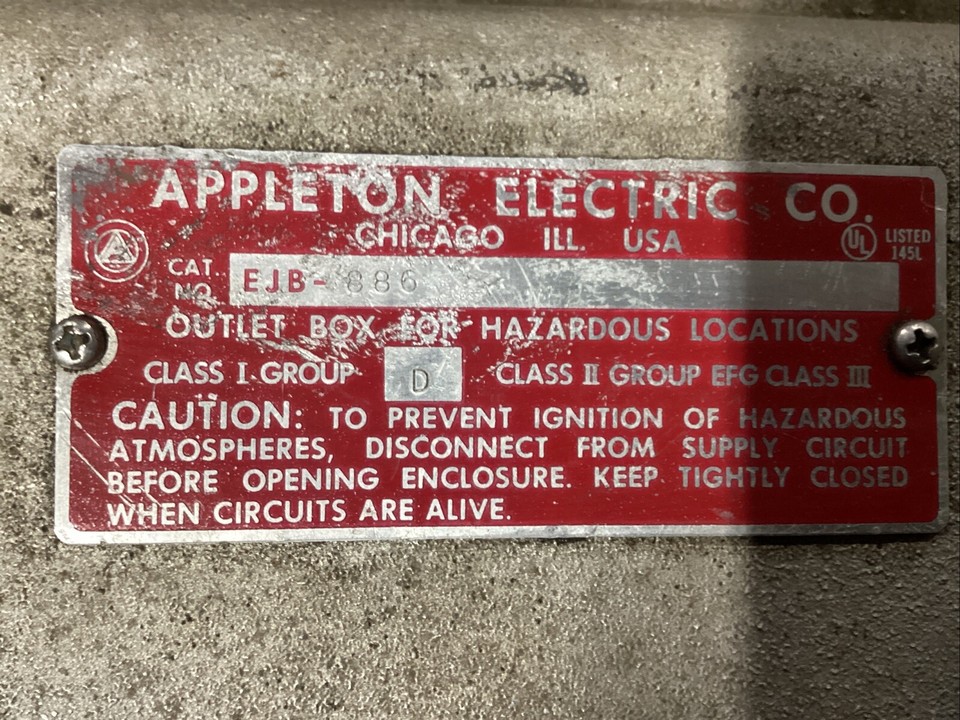Appleton Outlet Box for Hazardous Locations (Explosion Proof) EJB ...