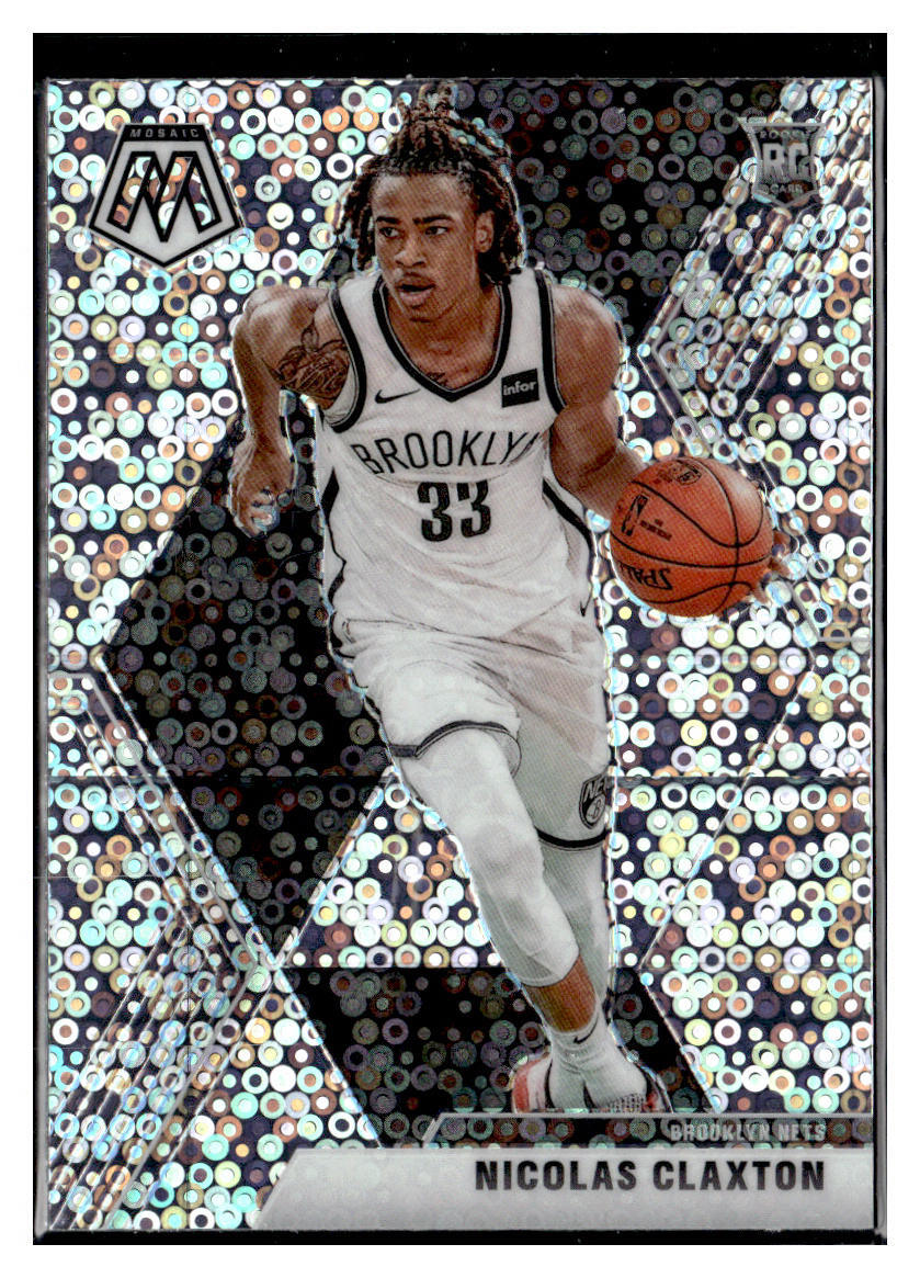 2019-20 Panini Mosaic #236 Nicolas Claxton Fast Break Disco RC Nets