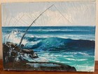 Wally Young artist, oil painting canvas, Halona, Hawaii, surf fishing, beachboy — photo 7