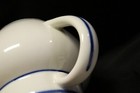Vintage Viana Do Castelo Portugal Ceramic Pitcher  White with Cobalt Blue 5.25" — photo 9