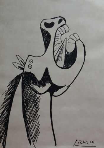 Rare & uniqe drawing, signed Pablo Picasso, w COA
