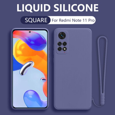 Case For Xiaomi Redmi Note 12 11T 10 Pro Mi Liquid Silicone Lanyard Holder Cover