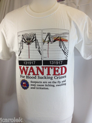 【K】 Camping T-shirt S M L 2XL Mosquito Bloodsucking Crimes Wanted New