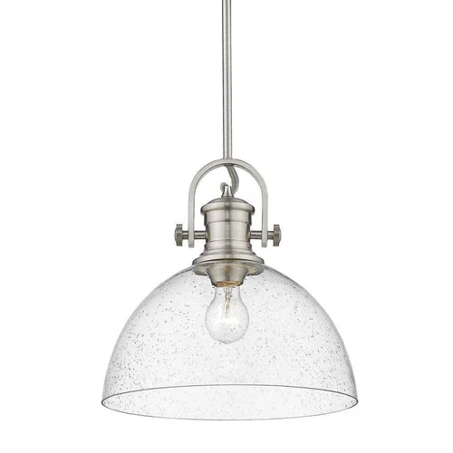 Golden Lighting Hines 1-Light Pewter Pendant  Seeded Glass - Picture 5 of 6