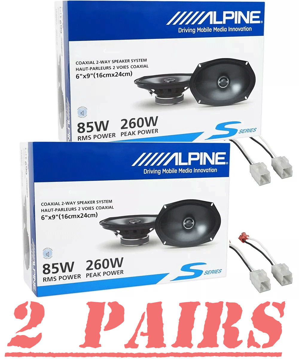 4 Alpine S-Series 6x9" Front & Rear Door Speakers for 2009-2023 RAM 1500,2500