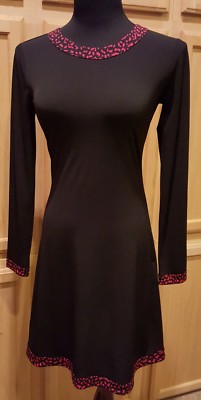black long sleeve michael kors leopard sheath dress Michael Kors Long Sleeve leopard printed Dress Petite Caramel PS $98 NWT