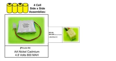 PSAA4-84 Rechargeable 4 cells AA Batteries Pack 4.8v 800 MAH Ni-Cd 061020 SA