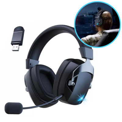 Wireless Gaming Headset USB Gaming Headphones for