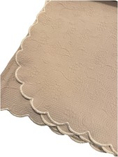 Sferra Jacquard Scalloped Coverlet. Tan White...