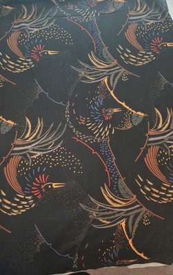 RARE! Stylized Bird copyright gallery Fabric Hobby/Craft/Home Dec/3ydX62''