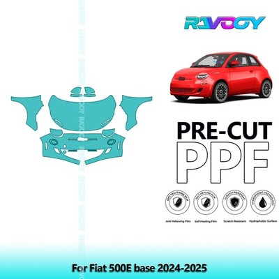 PreCut Paint Protection PPF Kit For Fiat 500E base 2024-2026 8.5mil Clear Bra