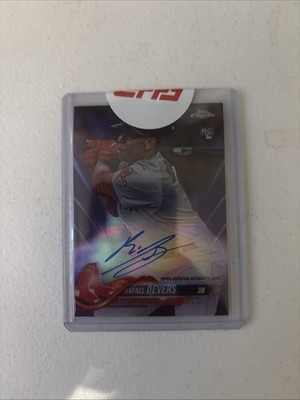 2018 Topps Chrome - Rookie Autographs Rafael Devers Purple Refractor /25