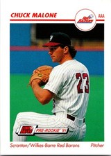 Chuck Malone 1991 Line Drive AAA #488 Scranton/Wilkes-Barre Red Barons