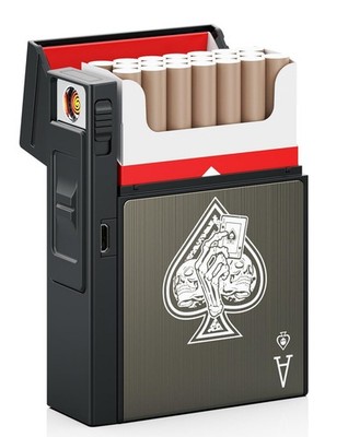 Cigarette Case with Lighter, Cigarette Case King Size for Men Women, Ace of Spad