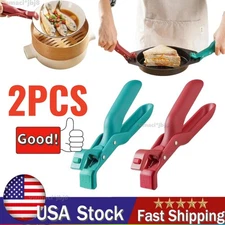 2x Hot Bowl Gripper Anti-Scalding Hot Plate Tongs Bowl Clips Kitchen Gadget Tool
